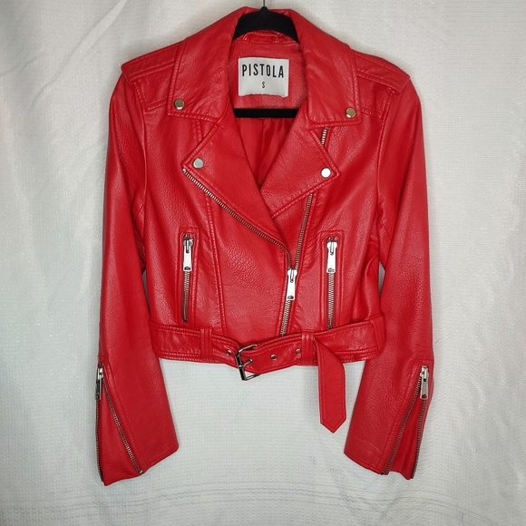 TRACY RED LEATHER JACKETS - Picture 11 of 11